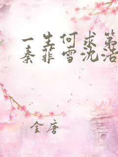 一生何求第二部秦菲雪沈浩小说在线