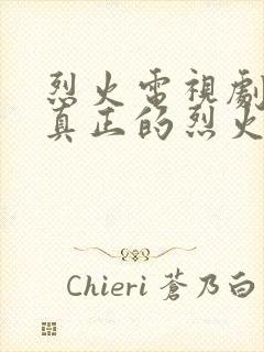 烈火电视剧谁是真正的烈火