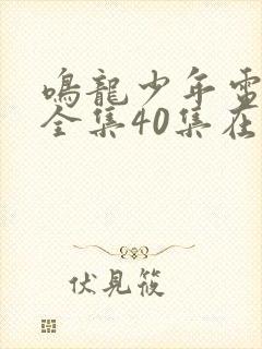 鸣龙少年电视剧全集40集在线