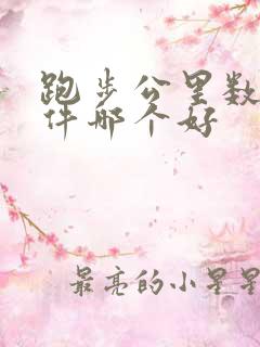 跑步公里数的软件哪个好