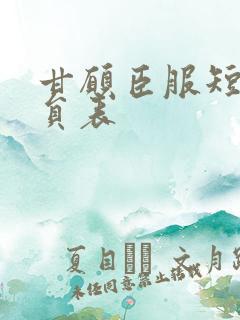 甘愿臣服短剧演员表