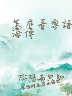 怎么看粤语版藏海传