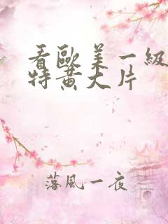 看欧美一级特黄特黄大片