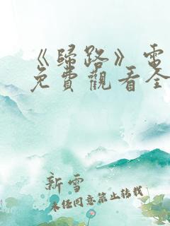 《归路》电视剧免费观看全集