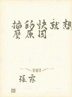 插的快就想射什么原因