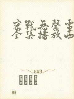 密战无声电视剧全集播放西瓜