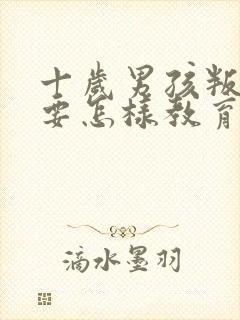 十岁男孩叛逆期要怎样教育或开导呢