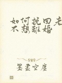 如何挽回老公我不想离婚