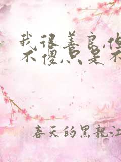 我很善良,但我不傻,只是不想去计较