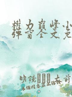 权力巅峰小说无弹窗全文免费阅读