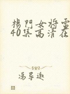 杨门女将电视剧40集高清在线观看