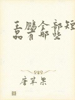 王鹏全部短剧作品有哪些