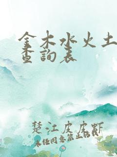 金木水火土属性查询表