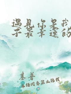 遇见你是我这辈子最幸运的事情