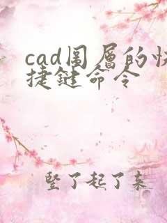 cad图层的快捷键命令