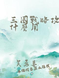 三国战略攻城有什么用