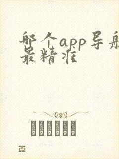 哪个app导航最精准