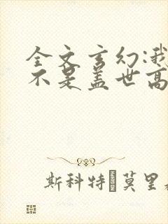 全文玄幻:我真不是盖世高人