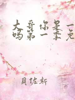 大哥你是一个人吗第一季免费观看全