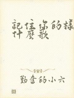 记住你的样子是什么歌