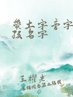 带土字旁字的男孩名字