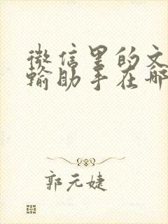 微信里的文件传输助手在哪里找