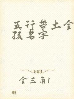 五行带土金的男孩名字