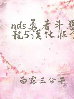 nds勇者斗恶龙5汉化版金手指
