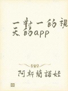 一对一的视频聊天的app