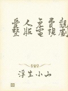 爱人免费观看完整版电视剧