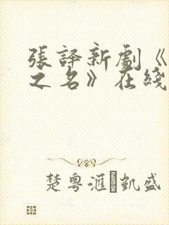 张译新剧《以法之名》在线播放21集