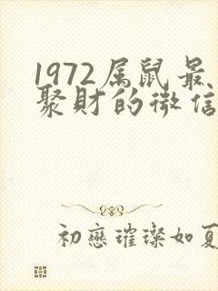 1972属鼠最聚财的微信