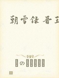 朝雪录 晋王