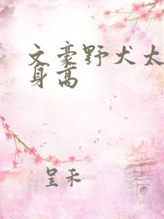 文豪野犬太宰治身高