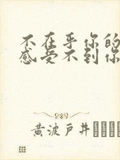 不在乎你的人是感受不到你的情绪