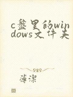 c盘里的windows文件夹