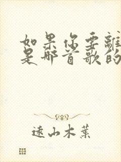 如果你要离开我是哪首歌的歌词