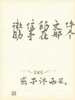 微信的文件传输助手在哪个文件夹