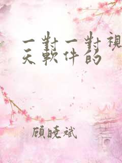 一对一对视频聊天软件的