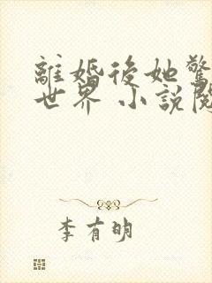 离婚后她惊艳了世界 小说阅读