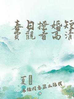 春日撩婚短剧免费观看高清