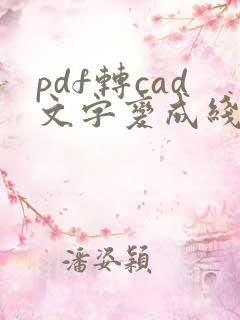 pdf转cad文字变成线条怎么解决