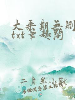 大乘期无删减版txt笔趣阁