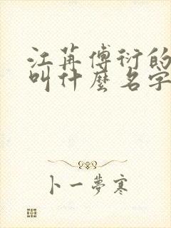 江苒傅衍的小说叫什么名字