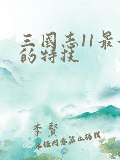 三国志11最好的特技