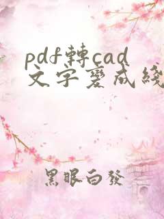 pdf转cad文字变成线条怎么解决问题