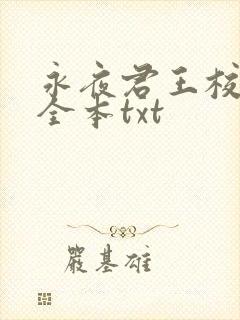 永夜君王校对版全本txt