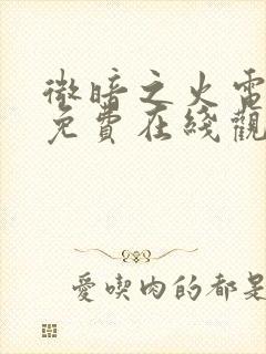 微暗之火电视剧免费在线观看全集