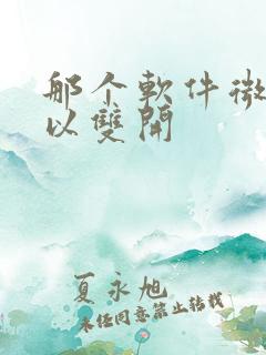 那个软件微信可以双开