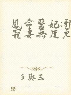 凤命医妃:邪王宠妻无度免费阅读